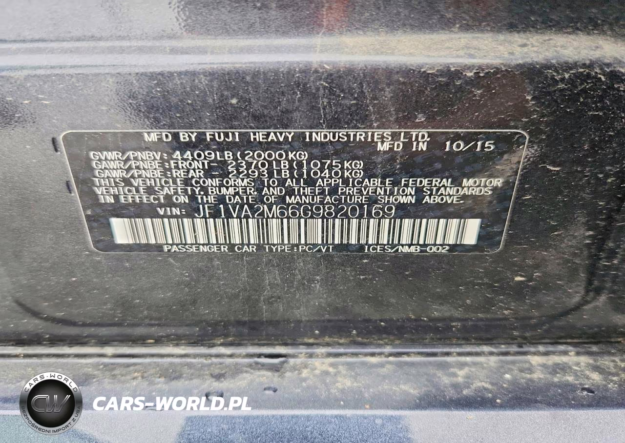 2016 Subaru Wrx Sti VIN:JF1VA2M66G9820169 - 12