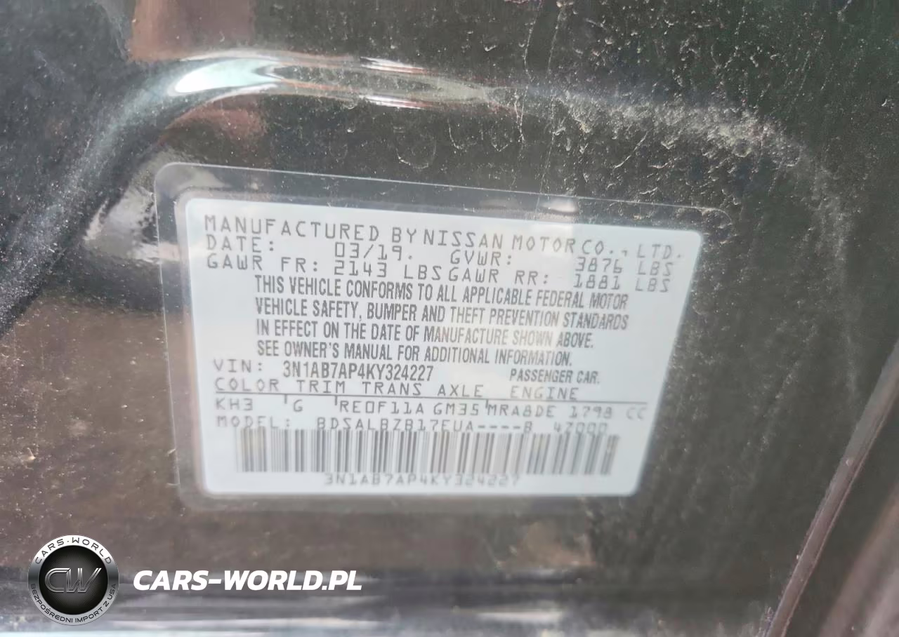 2019 Nissan Sentra S VIN:3N1AB7AP4KY324227 - 12