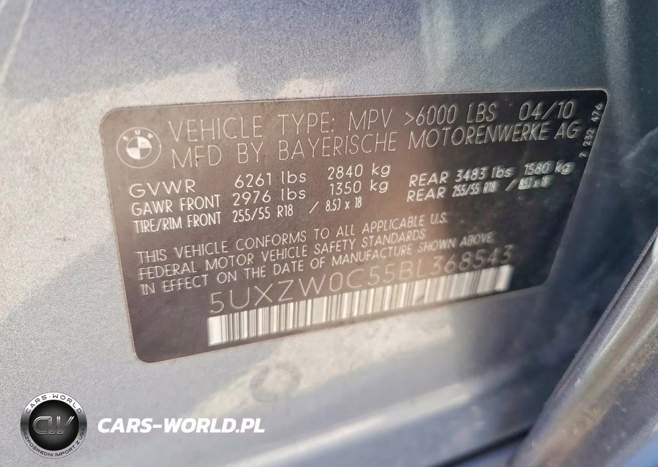2011 BMW X5 VIN:5UXZW0C55BL368543 - 12