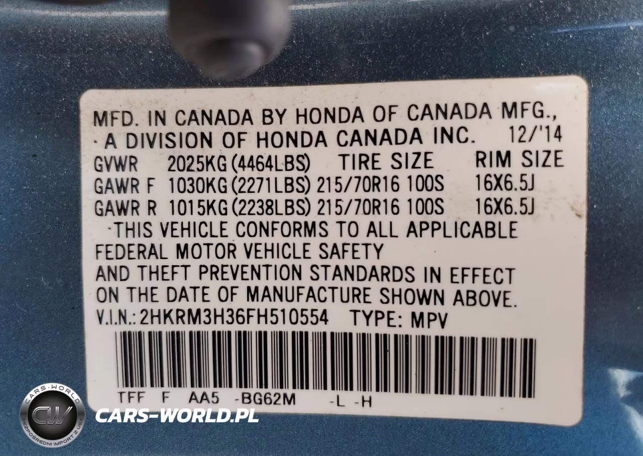 2015 Honda Cr-V Lx VIN:2HKRM3H36FH510554 - 13