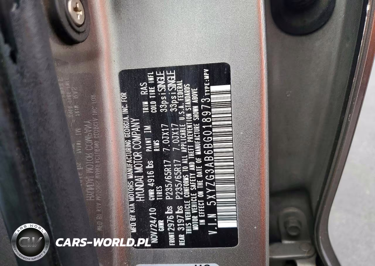 2011 Hyundai Santa Fe Gls VIN:5XYZG3AB6BG018973 - 13
