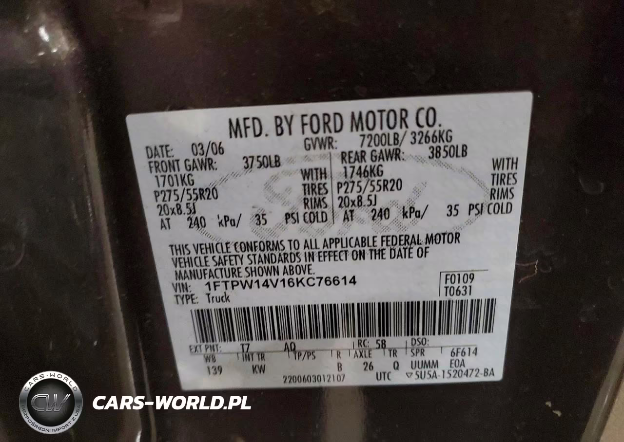 2006 Ford F150 Supercrew VIN:1FTPW14V16KC76614 - 12