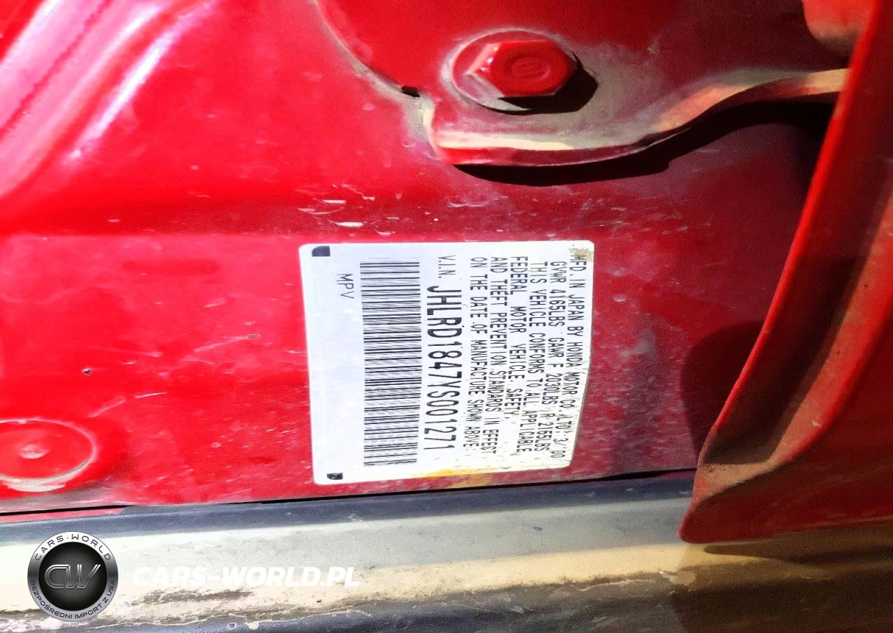 2000 Honda Cr-V Lx VIN:JHLRD1847YS001271 - 13