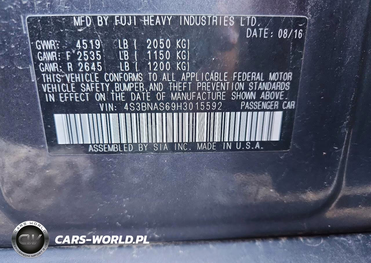 2017 Subaru Legacy Sport VIN:4S3BNAS69H3015592 - 12