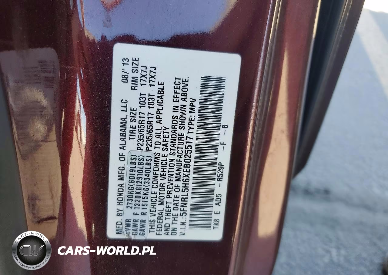 2014 Honda Odyssey Exl VIN:5FNRL5H6XEB025517 - 14