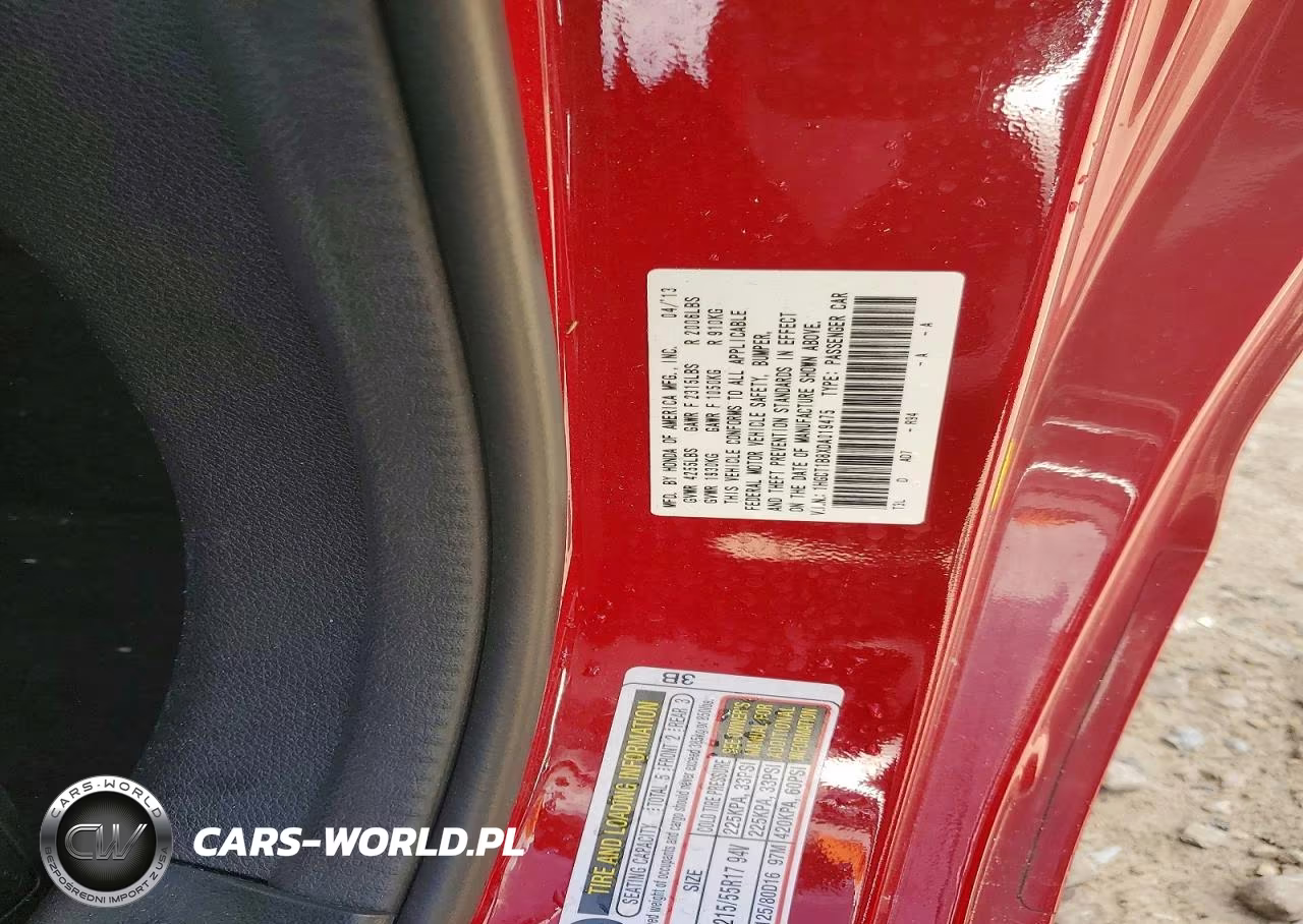 2013 Honda Accord Exl VIN:1HGCT1B8XDA019475 - 12