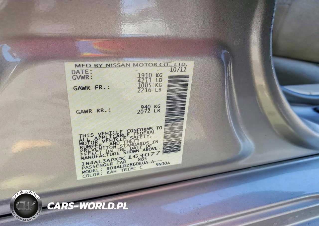 2013 Nissan Altima 2.5 VIN:1N4AL3APXDC163077 - 12