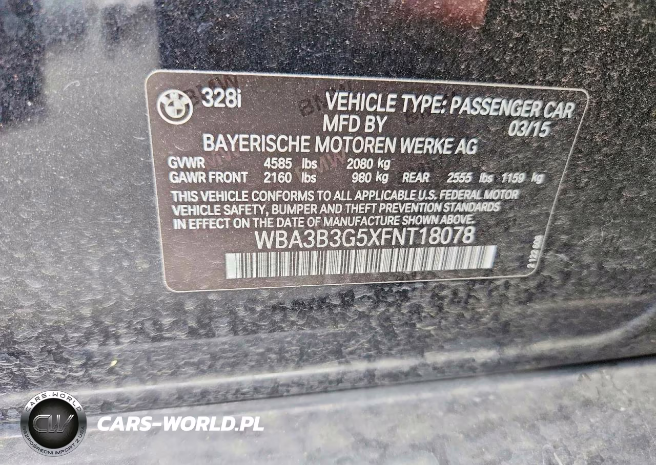 2015 BMW 328 Xi VIN:WBA3B3G5XFNT18078 - 13