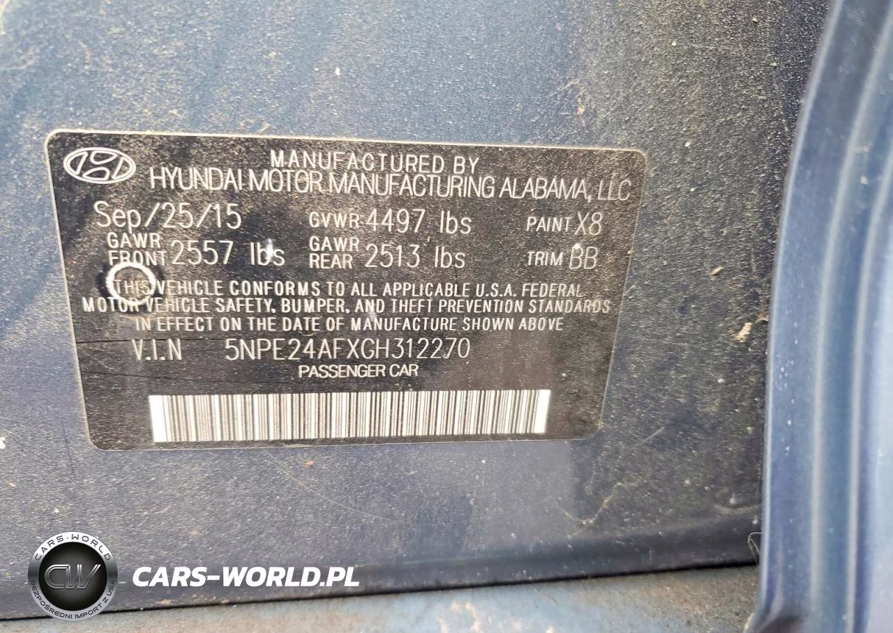 2016 Hyundai Sonata Se VIN:5NPE24AFXGH312270 - 12
