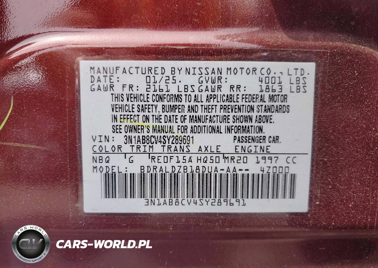 2025 Nissan Sentra Sv VIN:3N1AB8CV4SY289691 - 12