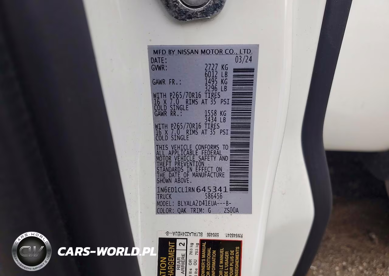 2024 Nissan Frontier S VIN:1N6ED1CL1RN645341 - 12