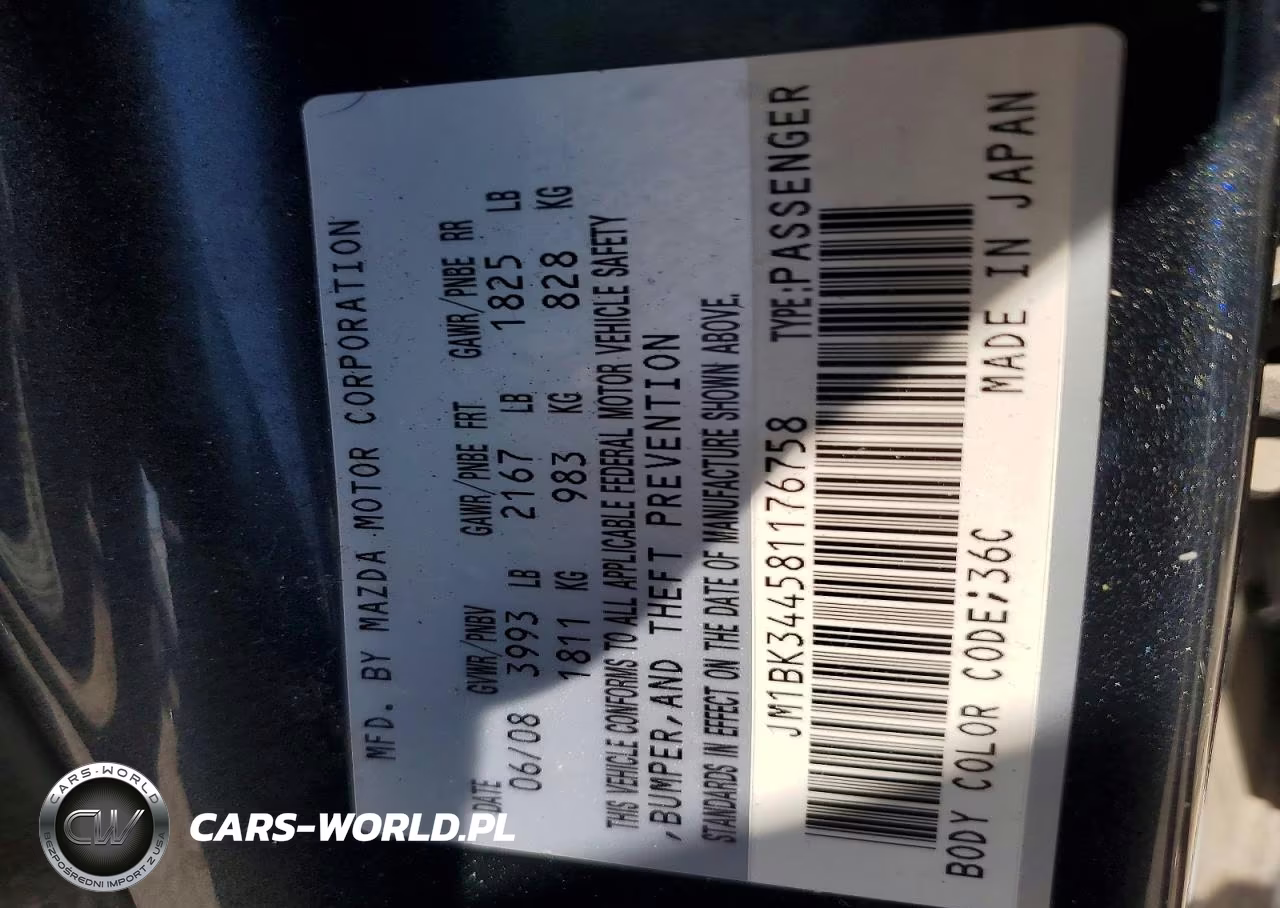 2008 Mazda 3 Hatchback VIN:JM1BK344581176758 - 12
