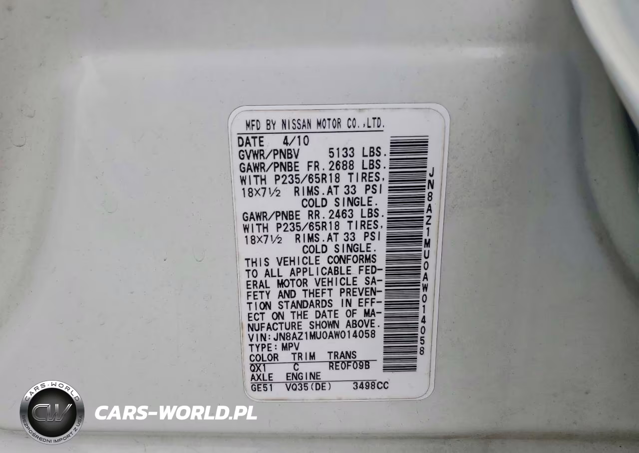 2010 Nissan Murano S VIN:JN8AZ1MU0AW014058 - 12