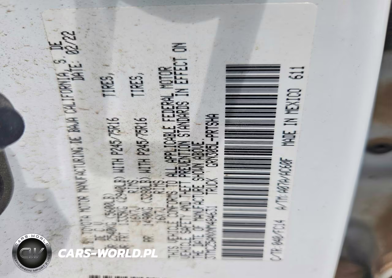 2022 Toyota Tacoma Sr5 V6 VIN:3TMCZ5ANXNM484631 - 12