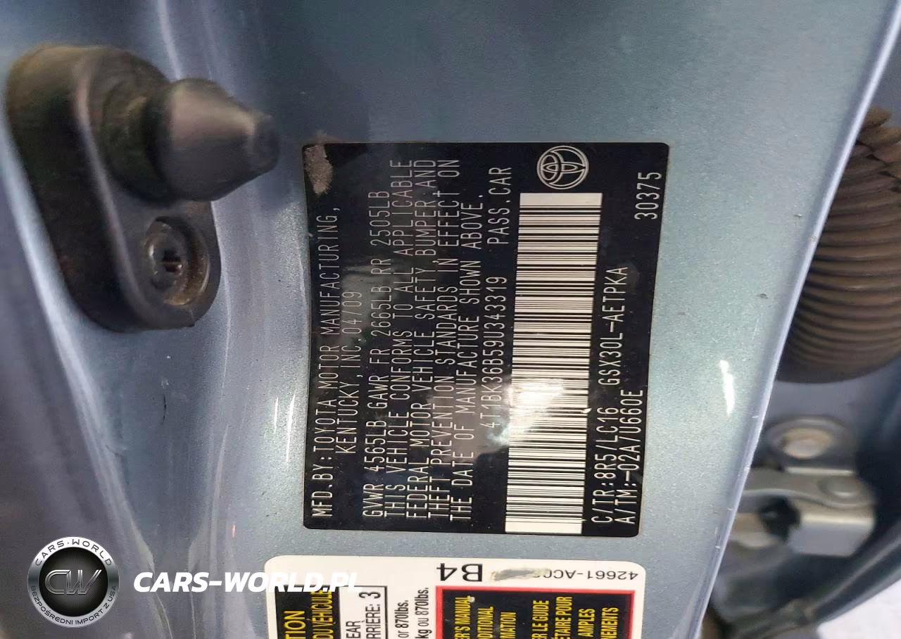 2009 Toyota Avalon Limited VIN:4T1BK36B59U343319 - 13