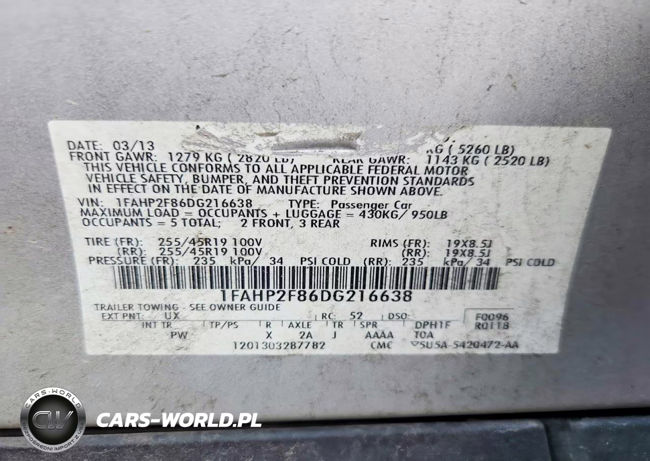 2013 Ford Taurus Limited VIN:1FAHP2F86DG216638 - 12