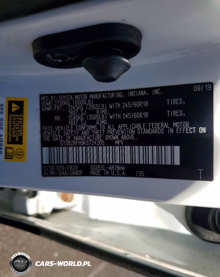 2019 Toyota Highlander Le VIN:5TDBZRFH9KS724205 - 14