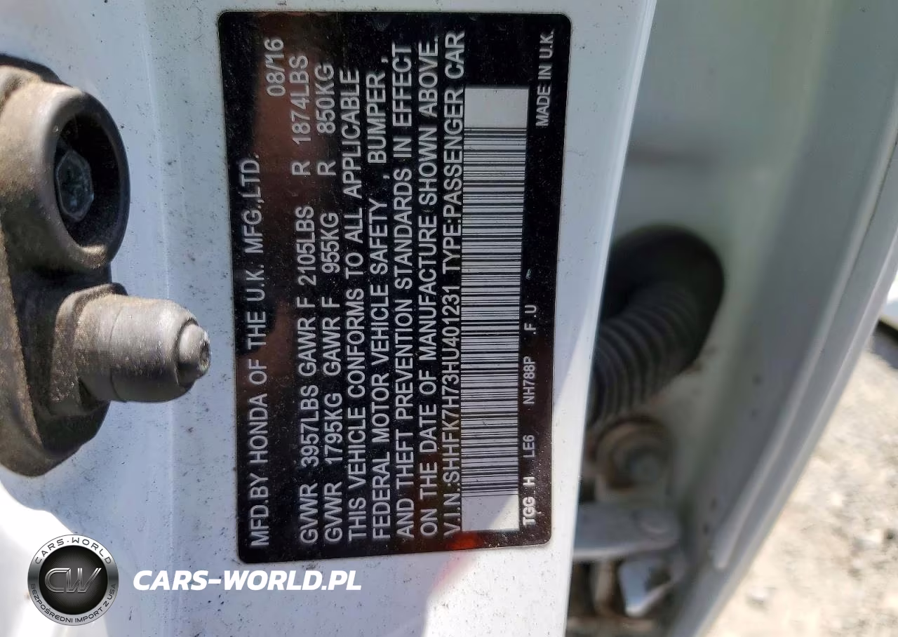 2017 Honda Civic Exl VIN:SHHFK7H73HU401231 - 13