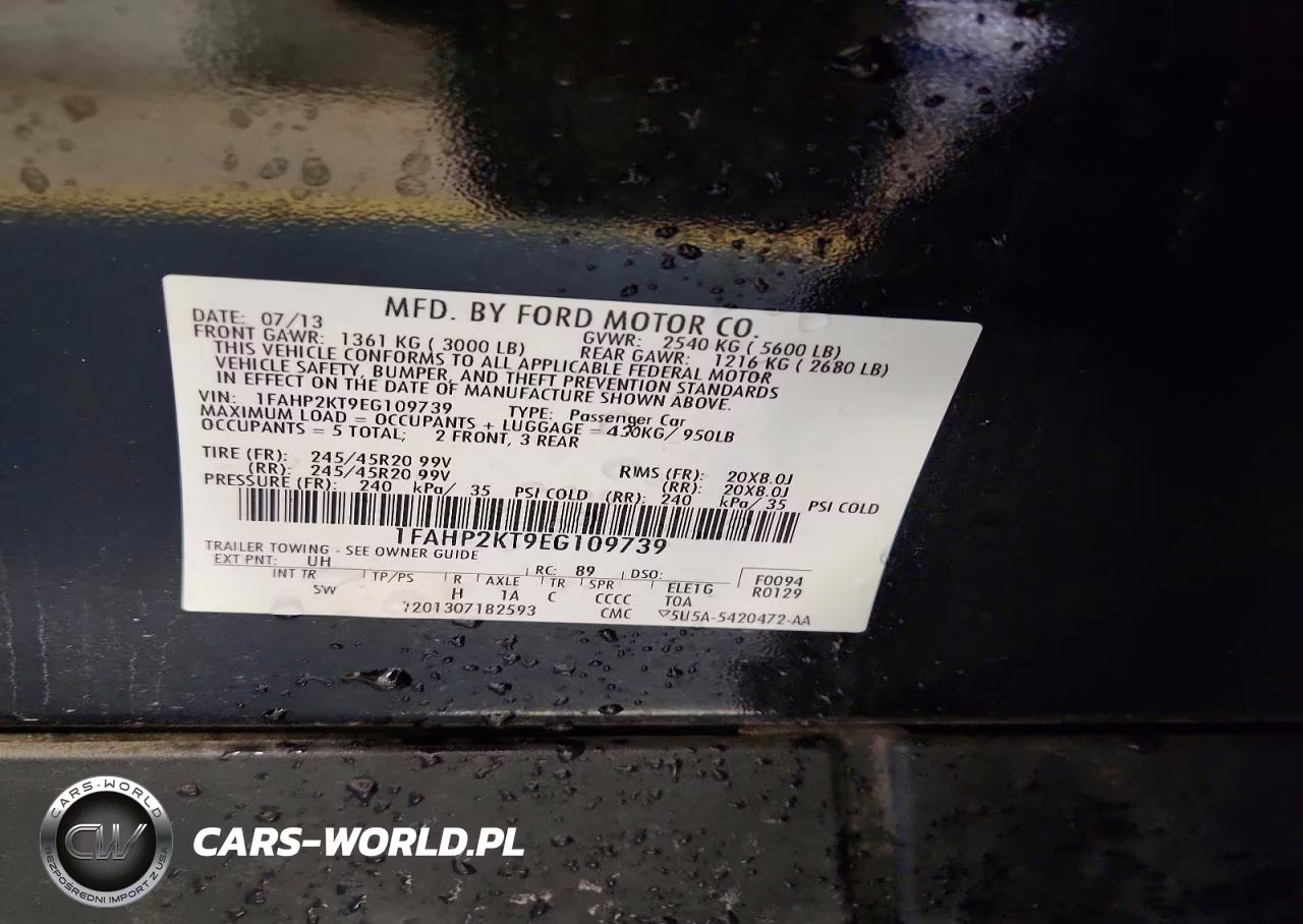2014 Ford Taurus Sho VIN:1FAHP2KT9EG109739 - 12