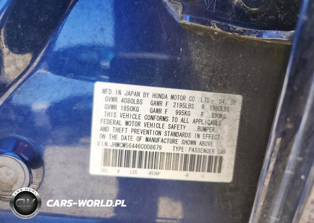 2006 Honda Accord Lx VIN:JHMCM56446C008679 - 13