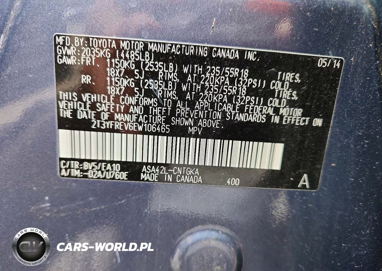 2014 Toyota Rav4 Limited VIN:2T3YFREV6EW106465 - 13
