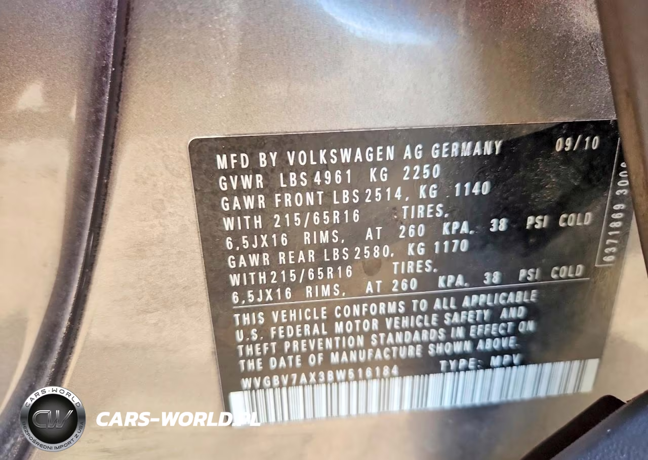 2011 Volkswagen Tiguan S VIN:WVGBV7AX3BW516184 - 12