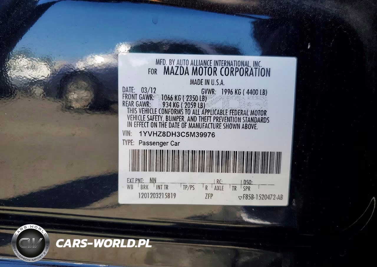 2012 Mazda 6 I VIN:1YVHZ8DH3C5M39976 - 13