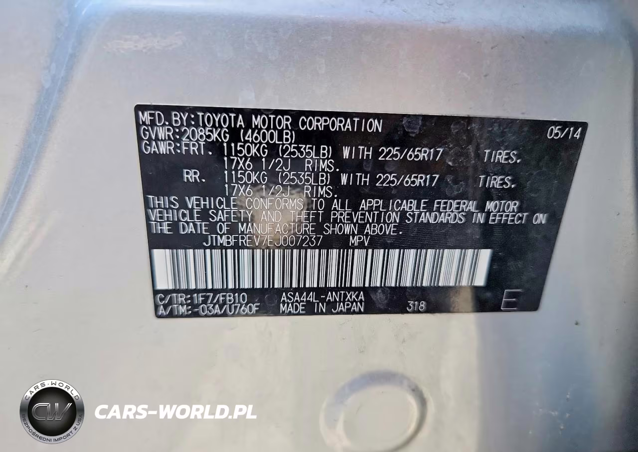 2014 Toyota Rav4 Le VIN:JTMBFREV7EJ007237 - 13