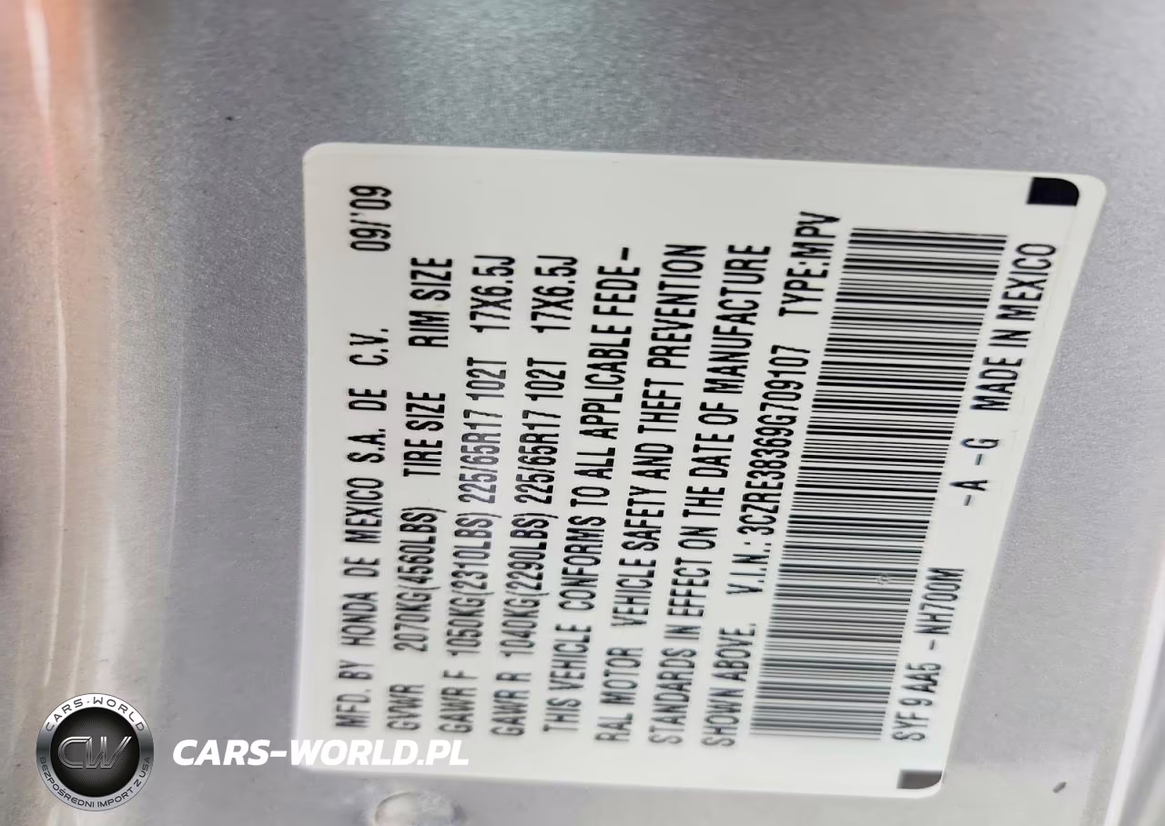 2009 Honda Cr-V Lx VIN:3CZRE38369G709107 - 13