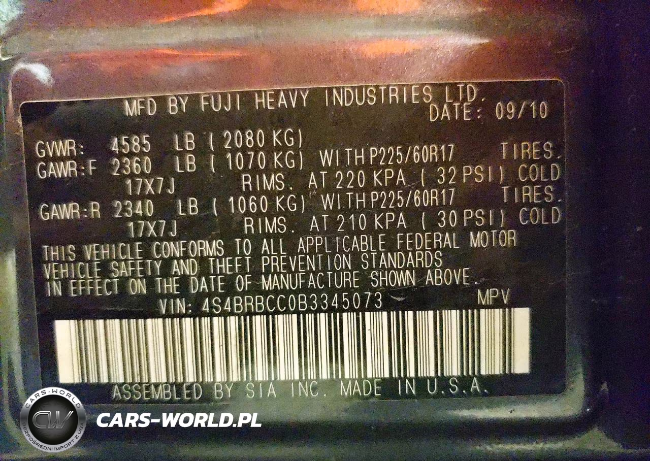 2011 Subaru Outback 2.5I Premium VIN:4S4BRBCC0B3345073 - 13