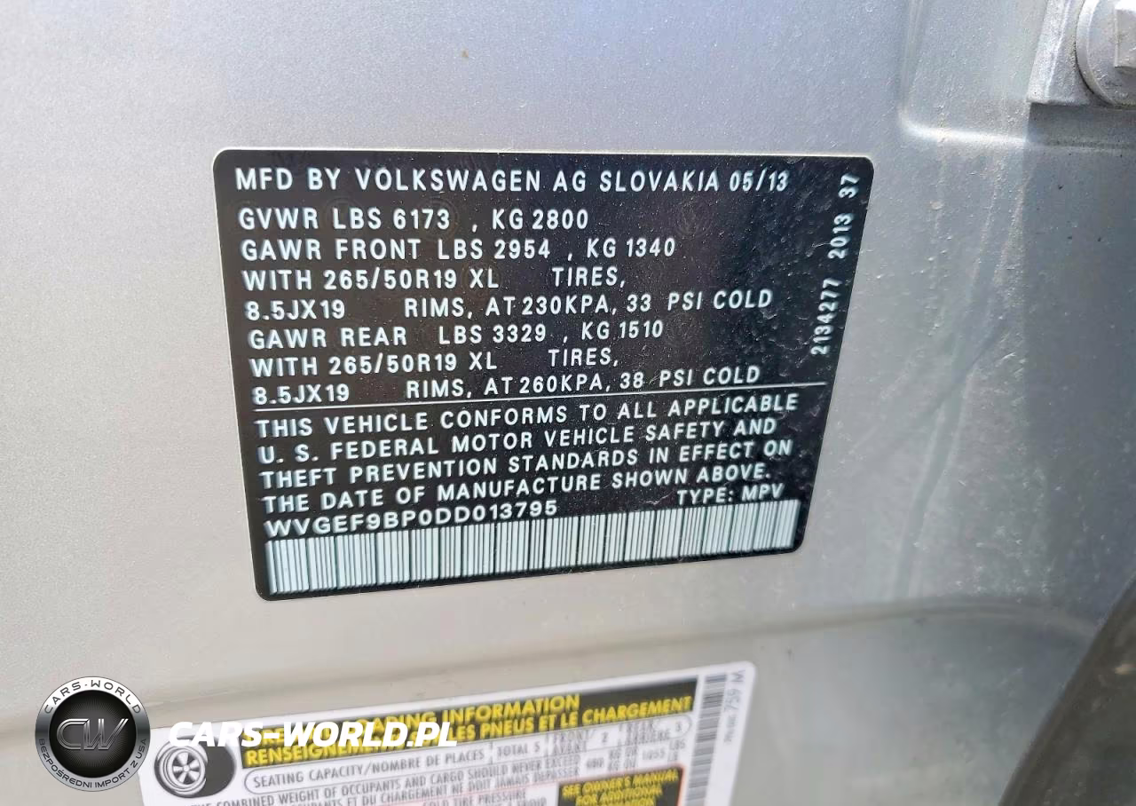 2013 Volk Touareg VIN:WVGEF9BP0DD013795 - 13