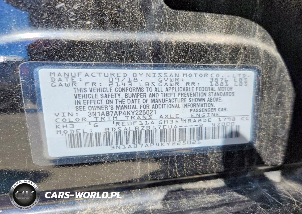 2019 Nissan Sentra S VIN:3N1AB7AP4KY225021 - 13