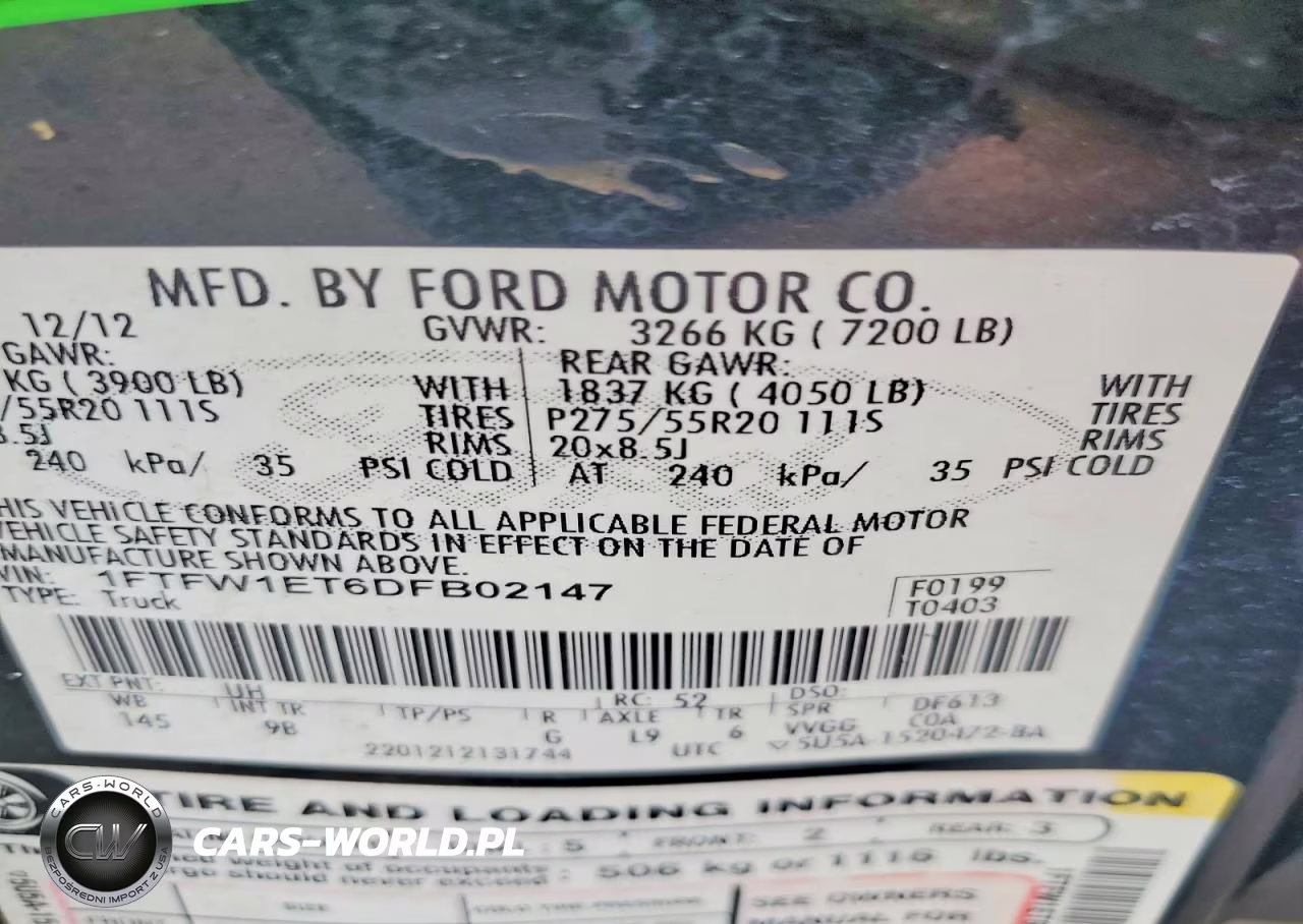 2013 Ford F150 Supercrew VIN:1FTFW1ET6DFB02147 - 12