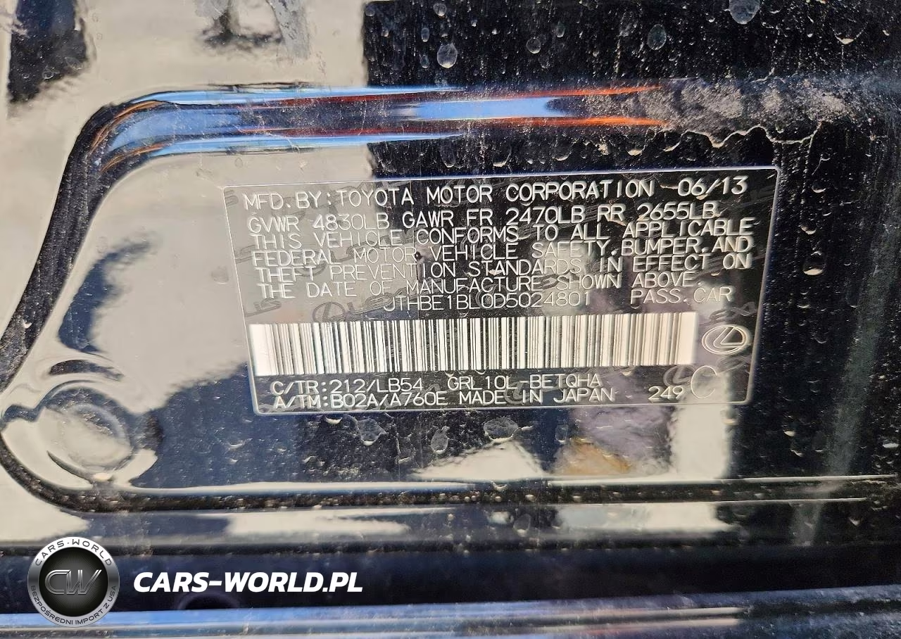 2013 LEXUS GS 350 VIN:JTHBE1BL0D5024801 - 13