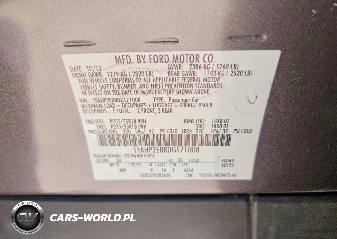 2013 Ford Taurus Sel VIN:1FAHP2E88DG171008 - 12
