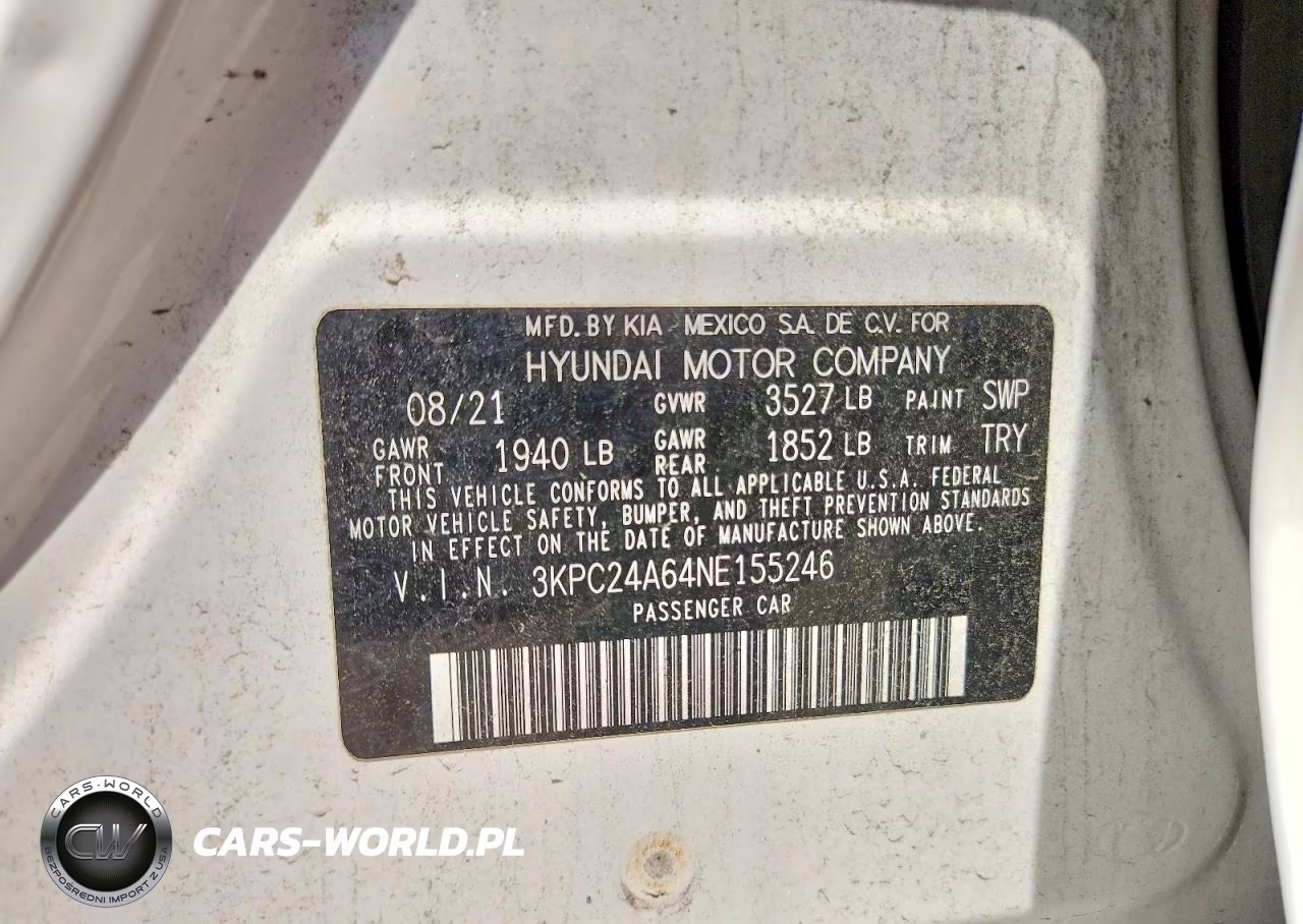2022 Hyundai Accent Se VIN:3KPC24A64NE155246 - 12