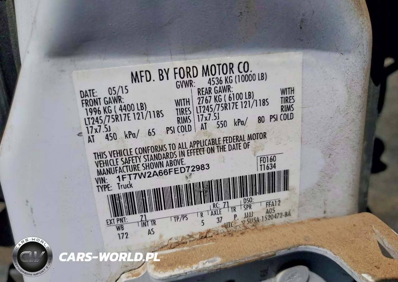 2015 Ford F250 Super Duty VIN:1FT7W2A66FED72983 - 12