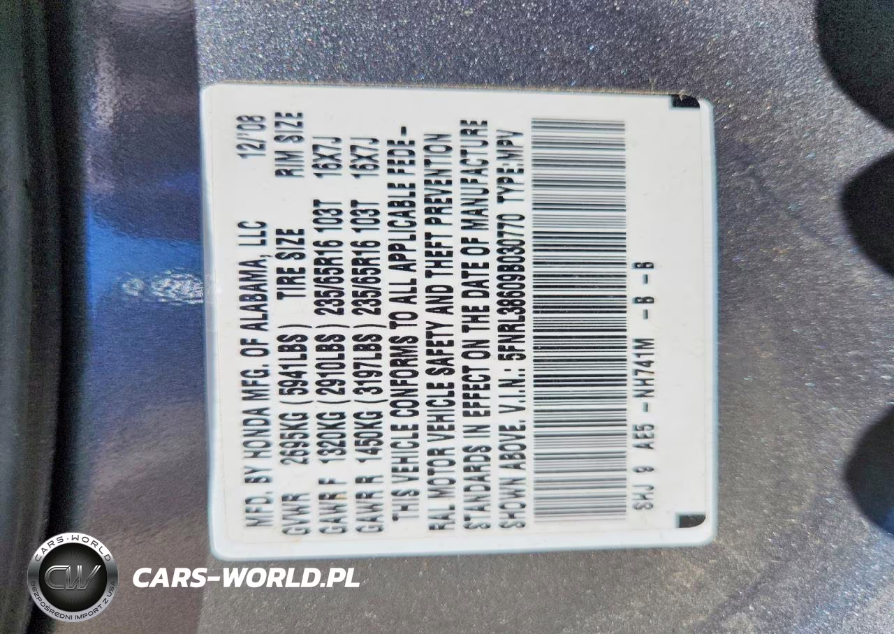 2009 Honda Odyssey Exl VIN:5FNRL38609B030770 - 13