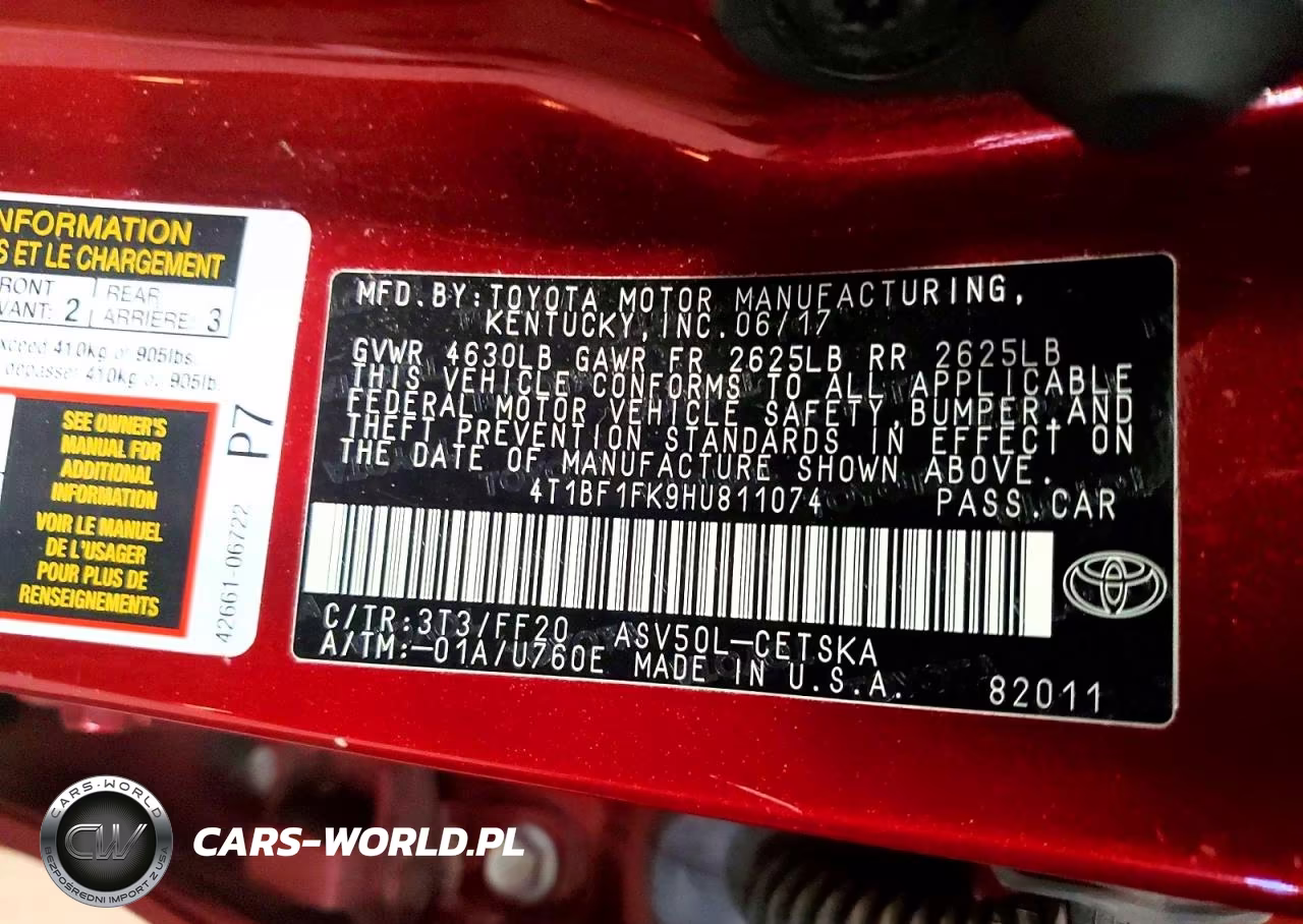 2017 Toyota Camry Se VIN:4T1BF1FK9HU811074 - 13