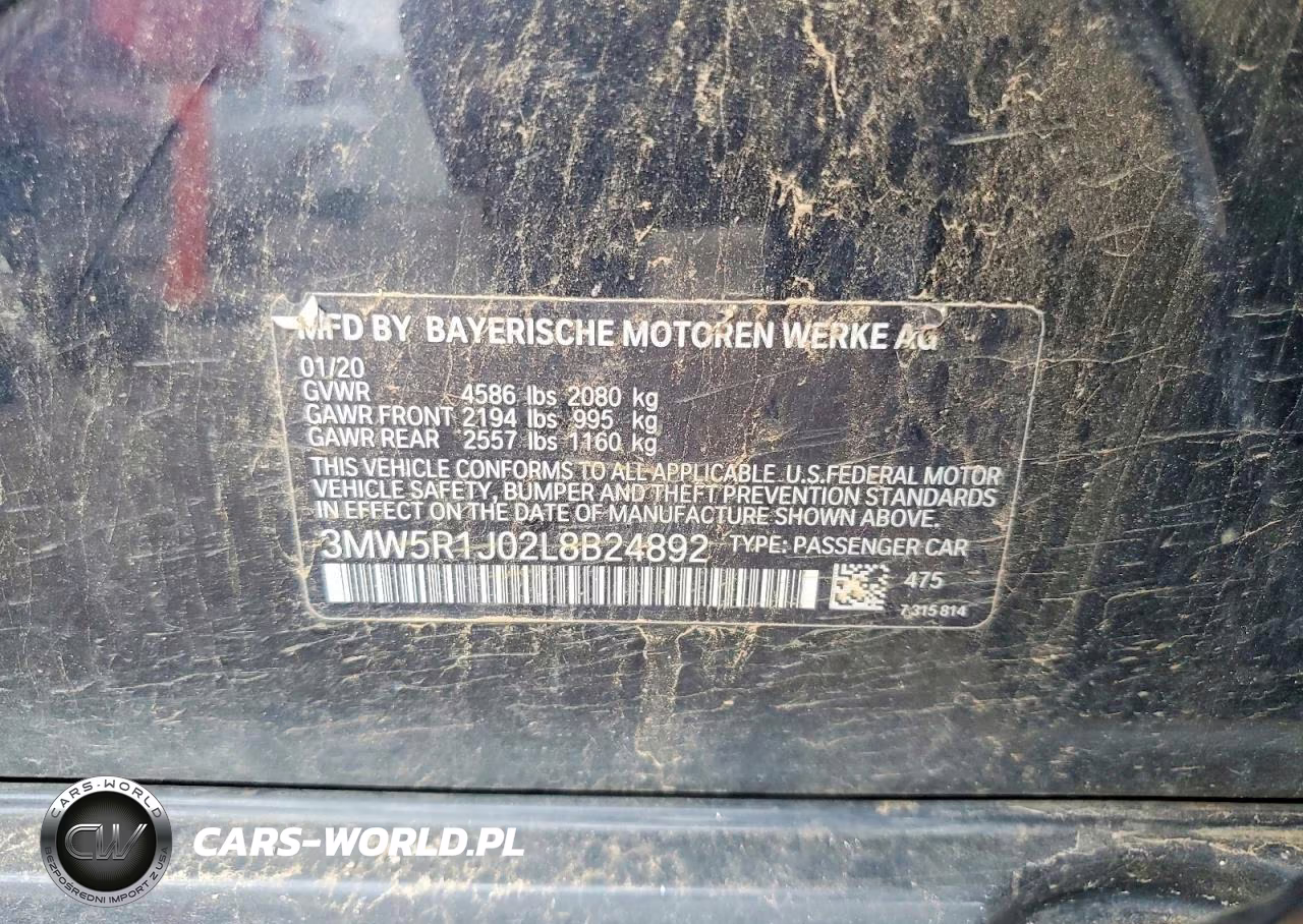 2020 BMW 330I VIN:3MW5R1J02L8B24892 - 12