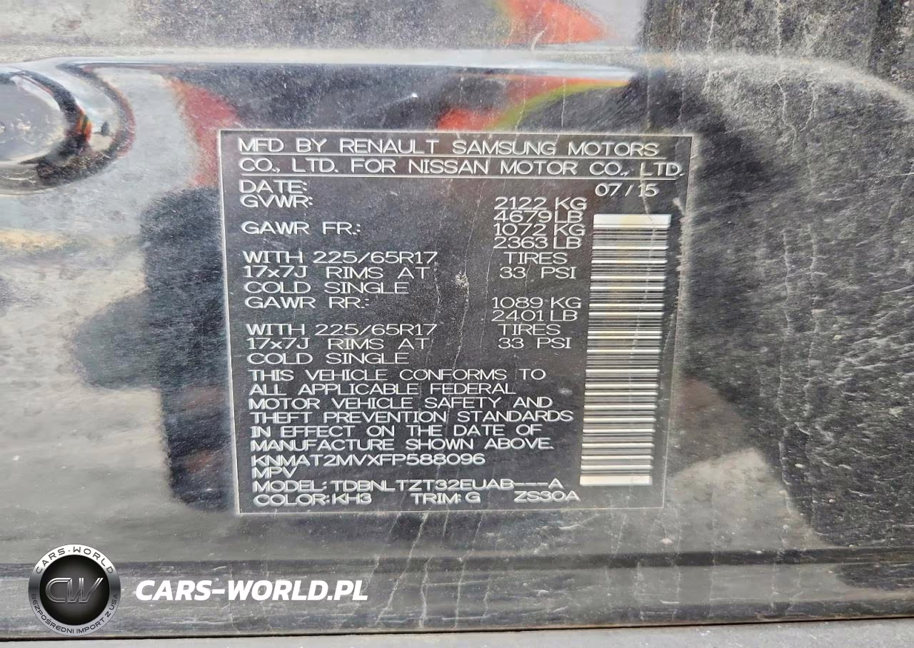 2015 Nissan Rogue Sv VIN:KNMAT2MVXFP588096 - 13