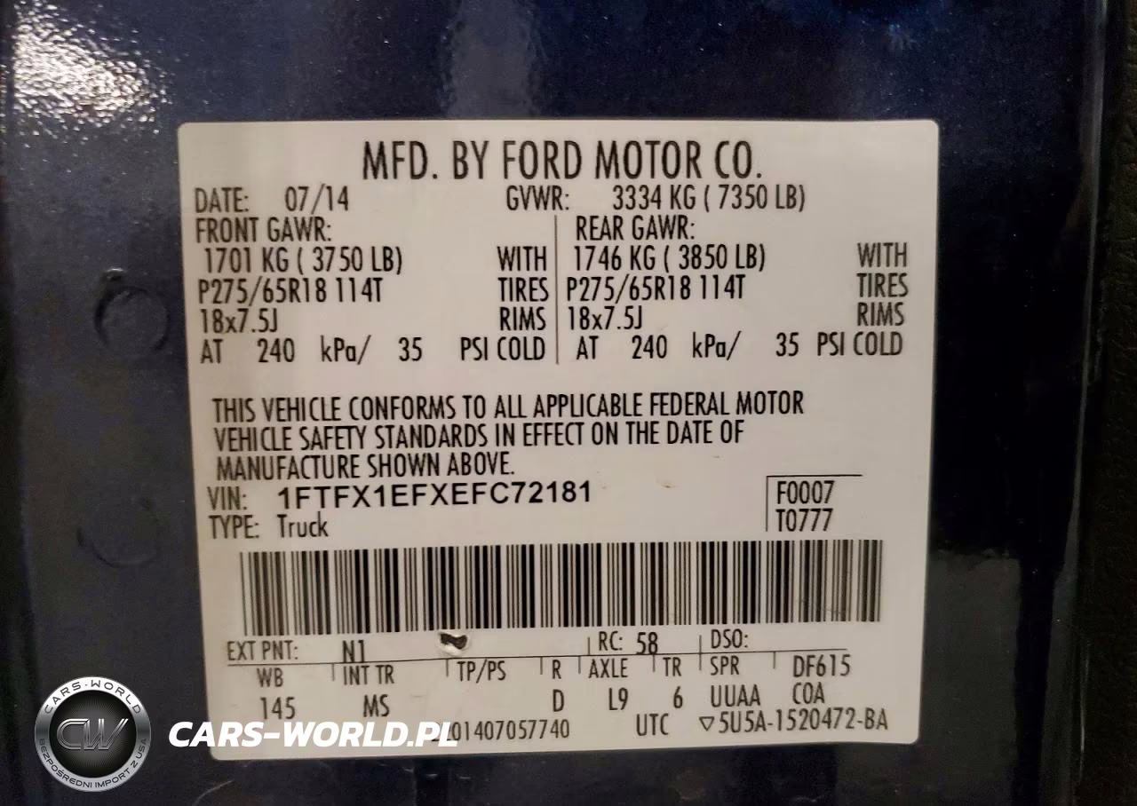 2014 Ford F150 Super Cab VIN:1FTFX1EFXEFC72181 - 12