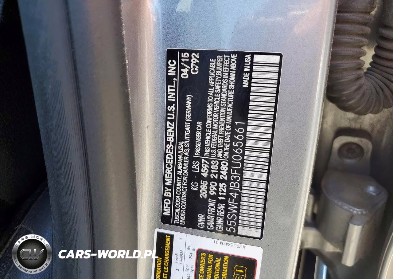 2015 Mercedes-Benz C 300 VIN:55SWF4JB3FU065661 - 12