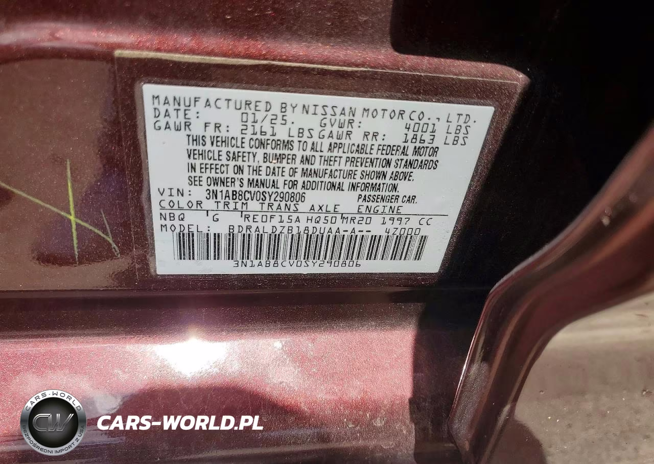 2025 Nissan Sentra Sv VIN:3N1AB8CV0SY290806 - 12