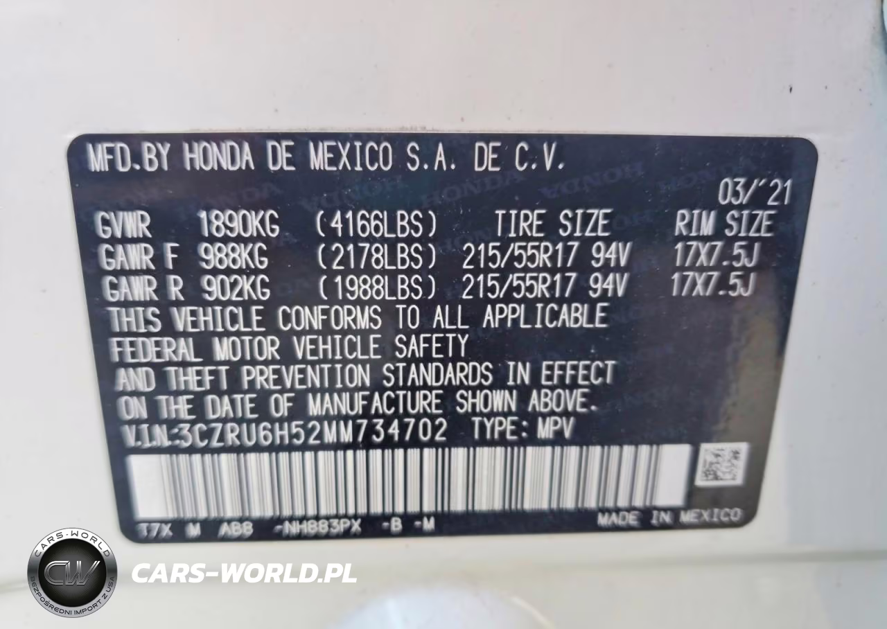 2021 Honda Hr-V VIN:3CZRU6H52MM734702 - 14