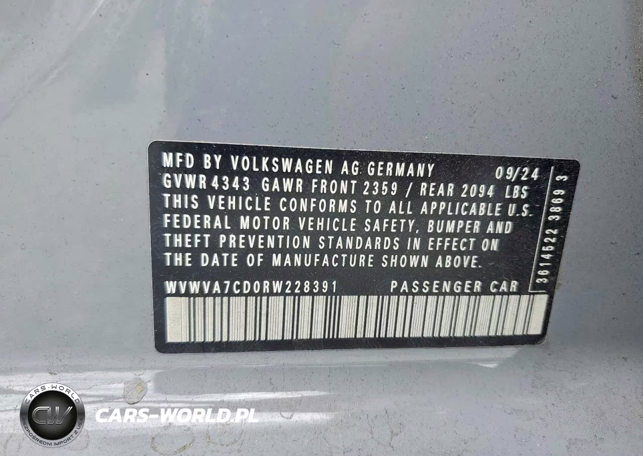 2024 Volkswagen Gti Autobahn VIN:WVWVA7CD0RW228391 - 12