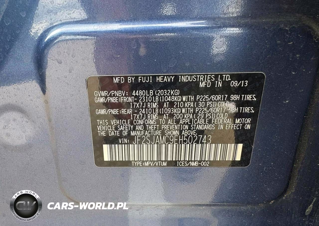 2014 Subaru Forester 2.5I Touring VIN:JF2SJAMC9EH502743 - 10
