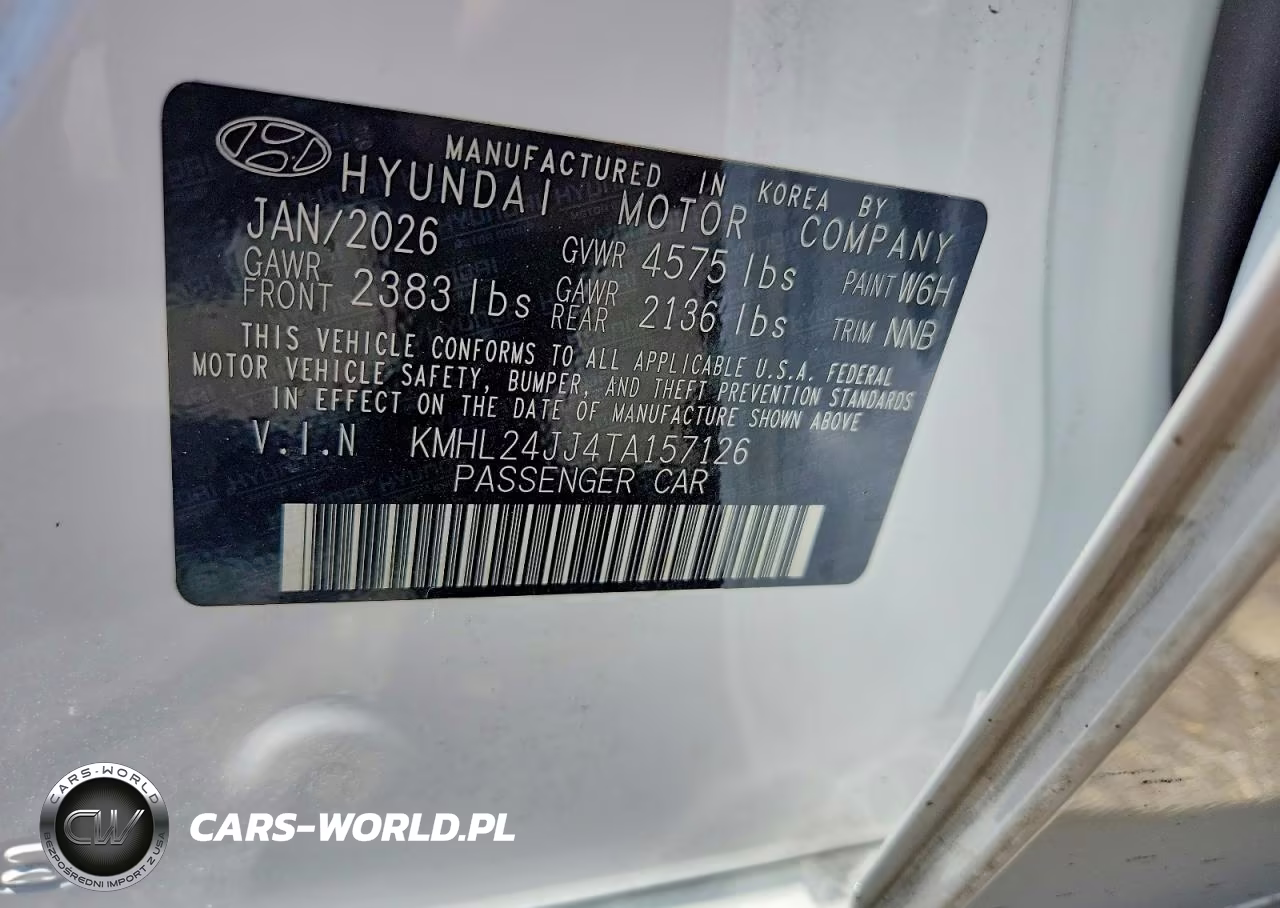 2026 Hyundai Sonata Hybrid Blue VIN:KMHL24JJTA157126 - 12
