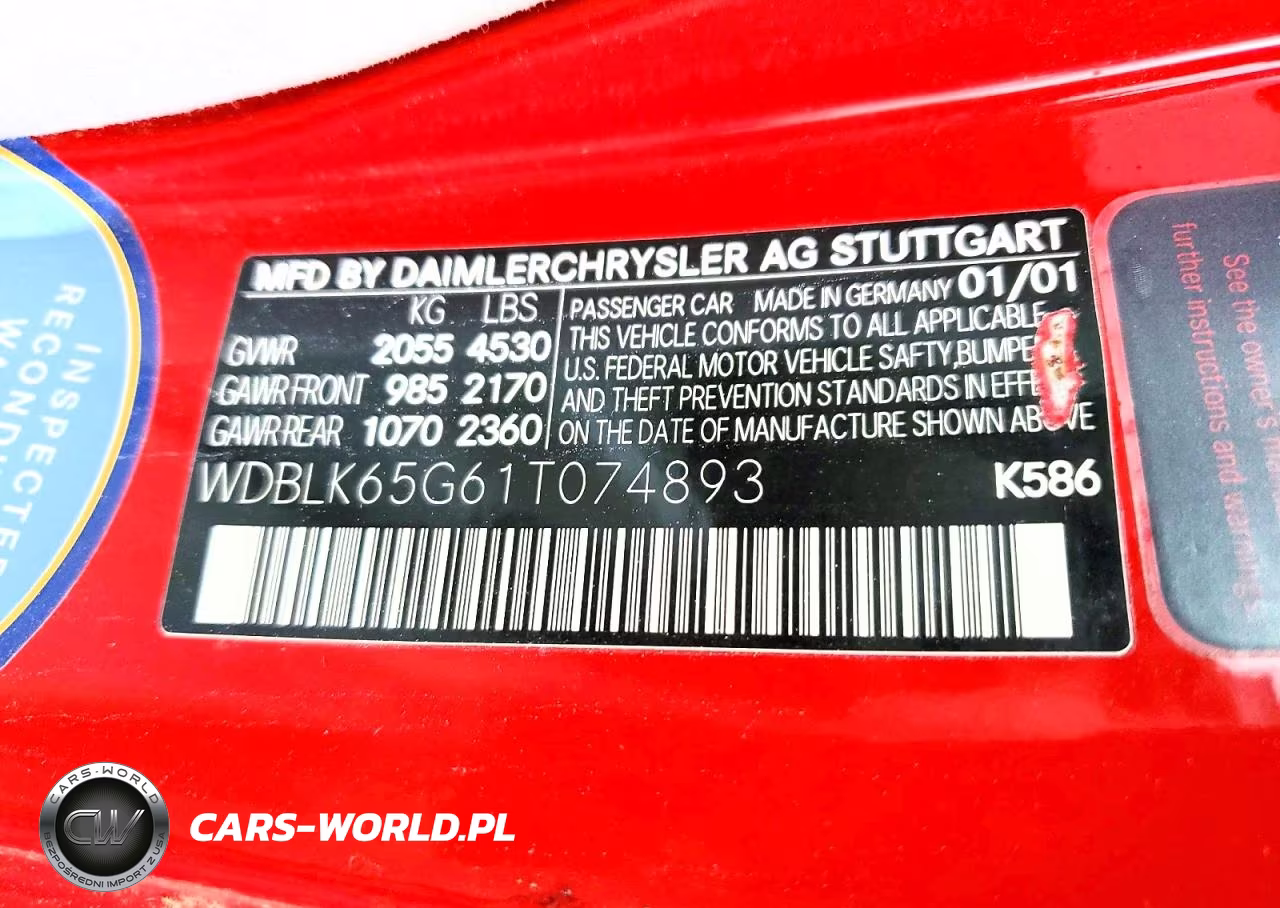2001 Mercedes-Benz Clk 320 VIN:WDBLK65G61T074893 - 12