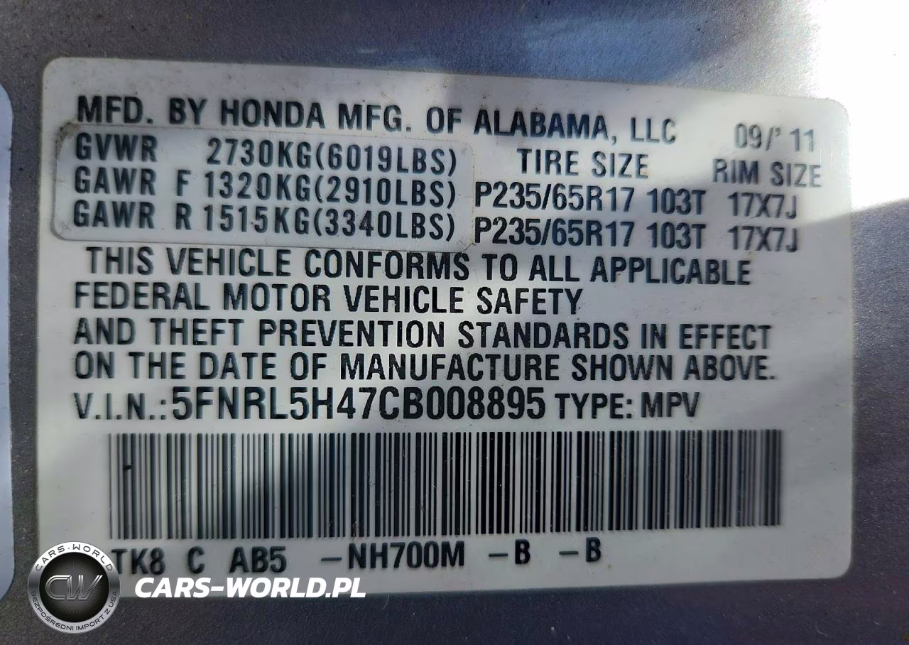 2012 Honda Odyssey Ex VIN:5FNRL5H47CB008895 - 13
